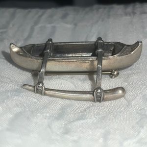 Sterling Silver Canoe Pin
